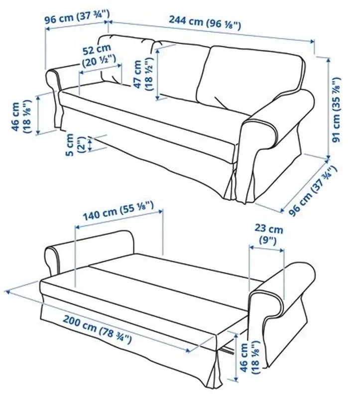Canapea extensibila Ikea Vretstorp 3-locuri (Virestad Rosu/Alb) - 8