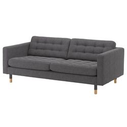 Canapea cu 3 locuri Ikea Landskrona (Gunnared Gri inchis/Metal)