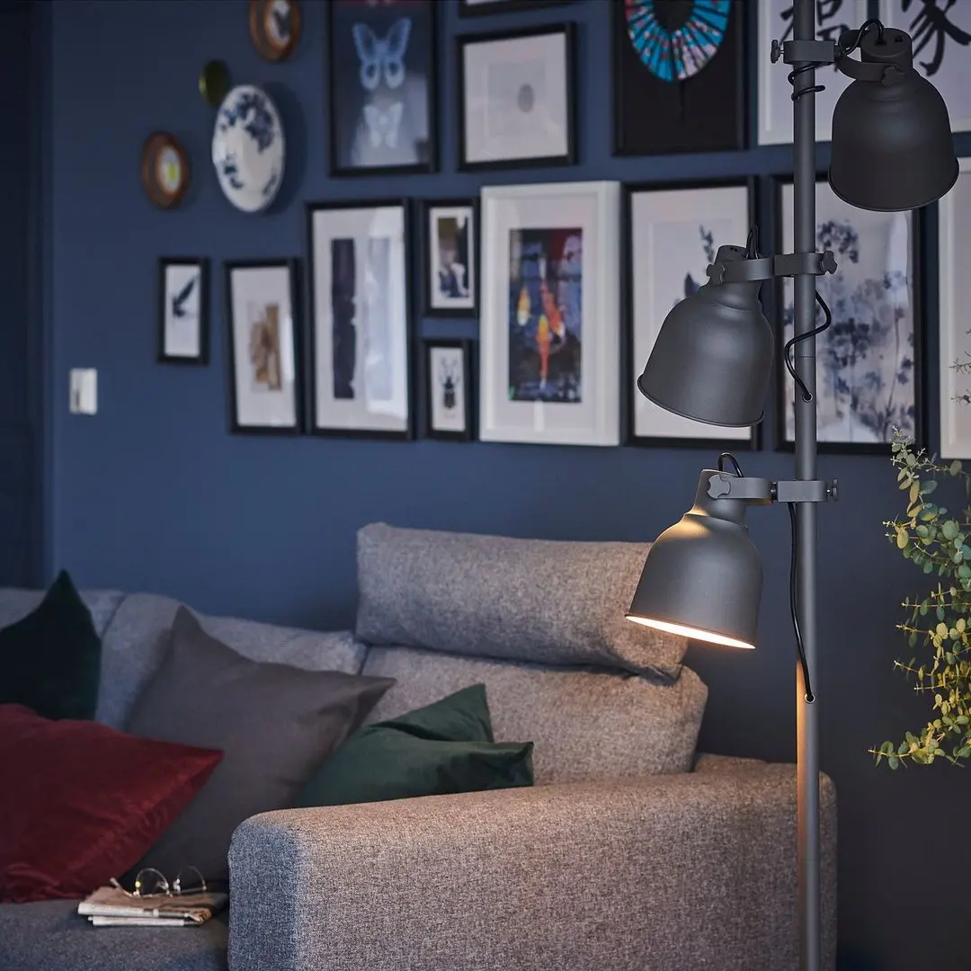 Canapea colt Ikea Vimle 3-locuri cu tetiera/1 sezlong (Gunnared Gri Mediu)