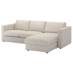 Canapea colt Ikea Vimle 3-locuri/șezlong (Gunnared Bej)