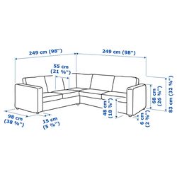 Canapea colt Ikea Vimle 4-locuri (Gunnared Gri Mediu) Thumb