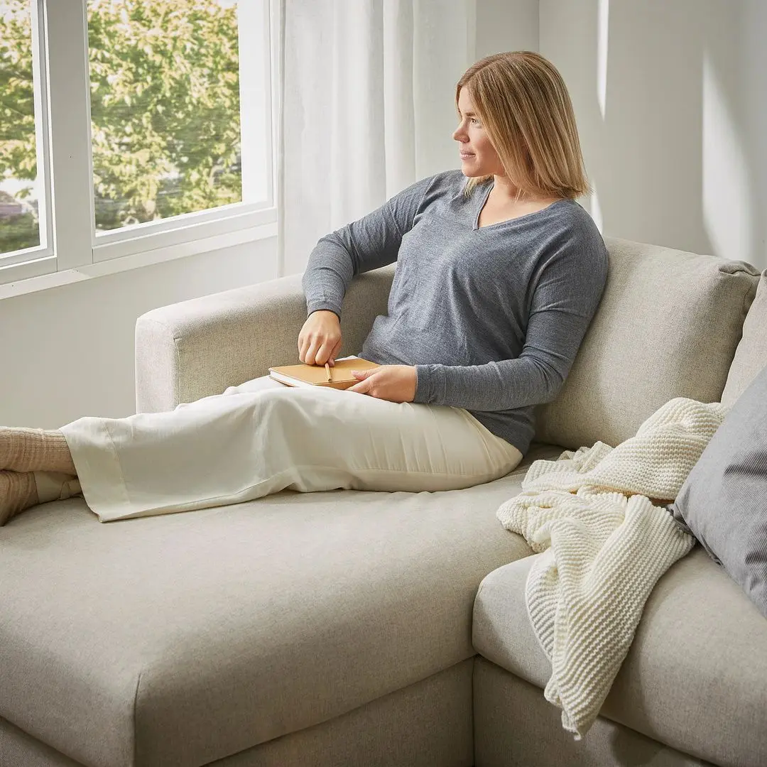 Canapea colt Ikea Vimle 4-locuri/sezlong (Gunnared Bej)