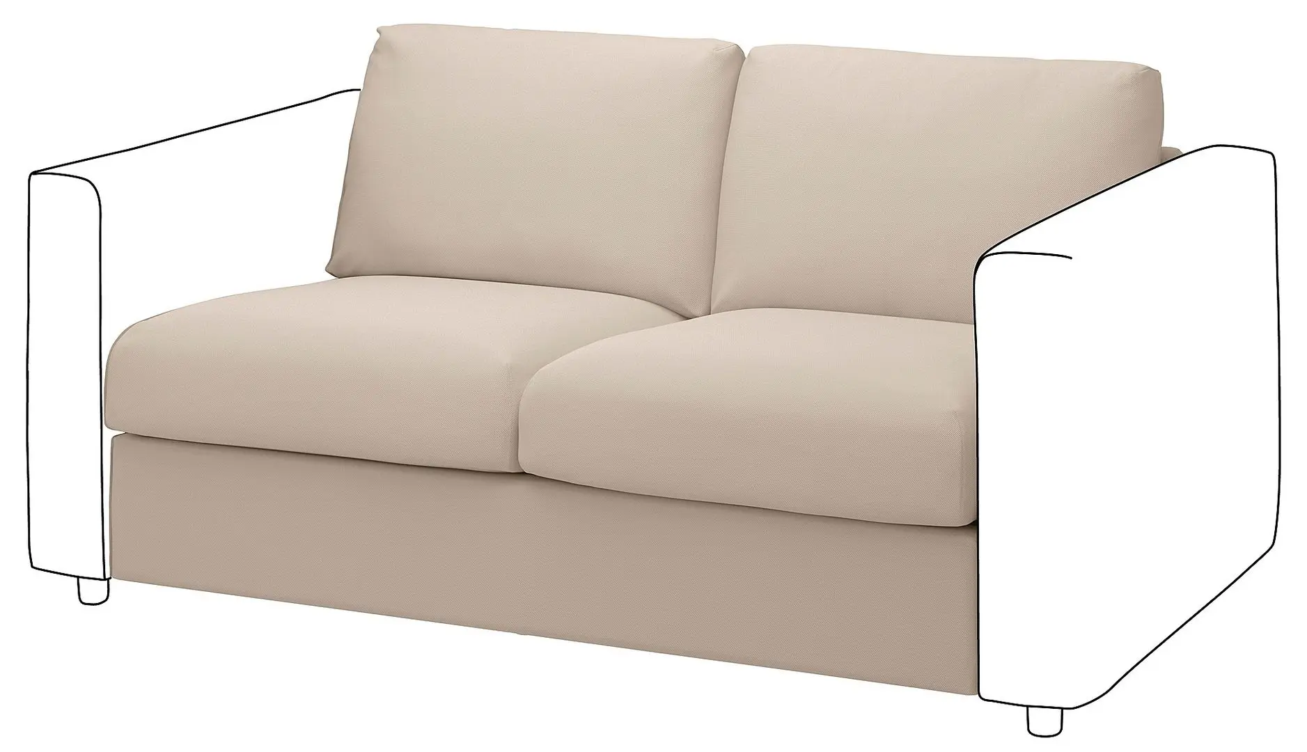 Sectiune canapea Ikea Vimle 2-locuri (Hallarp Bej)