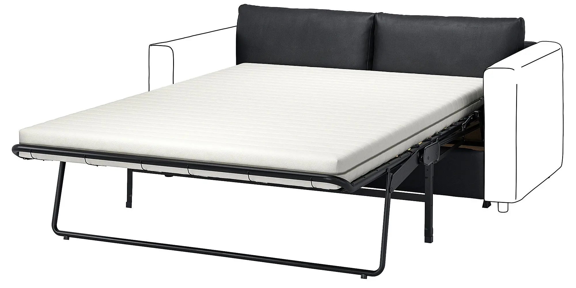 Sectiune canapea extensibil Ikea Vimle 2-locuri (Grann/Bomstad Negru)