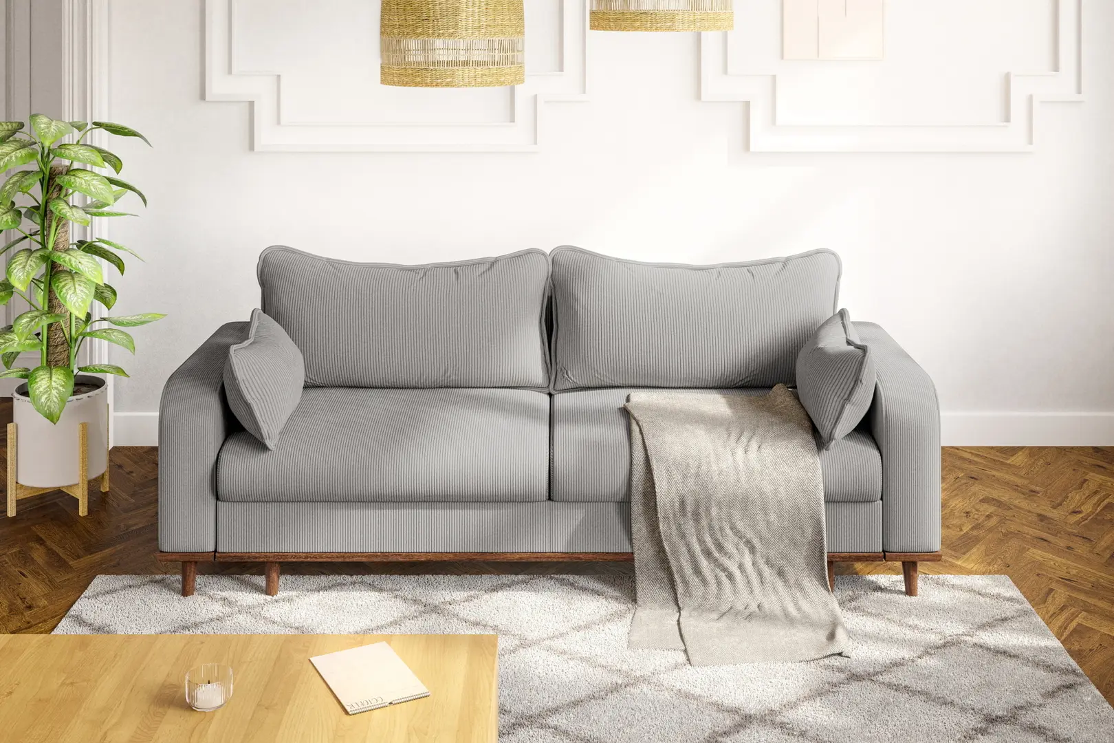 Canapea Inspira Furniture Beata 4 Seater Fjord 08 (Grey)