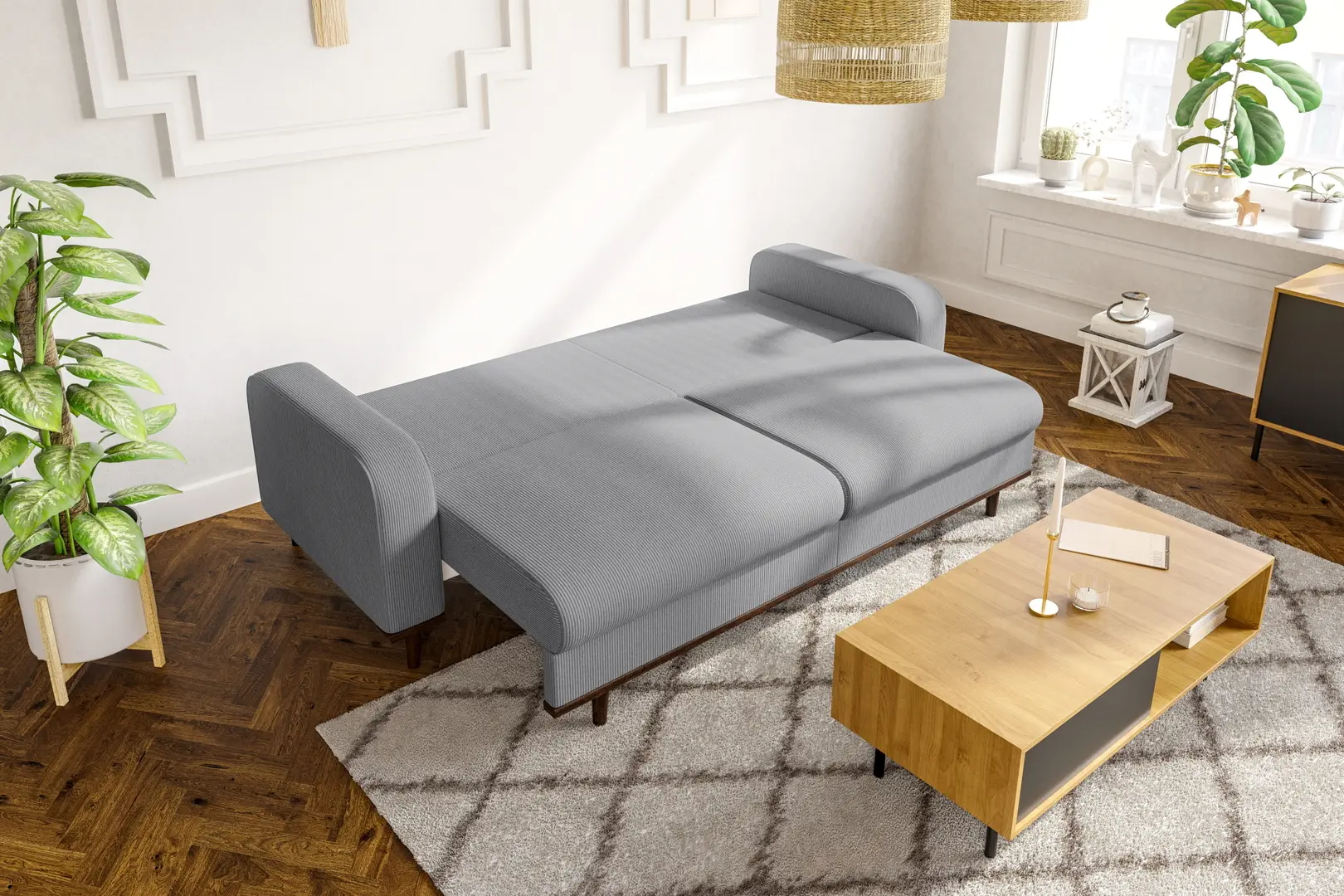 Canapea Inspira Furniture Beata 4 Seater Fjord 08 (Grey)