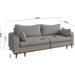 Canapea Inspira Furniture Beata 4 Seater Fjord 08 (Grey) Thumb