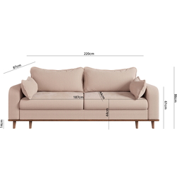 Диван Inspira Furniture Beata 4 Seater Fjord 23 (Beige) Thumb