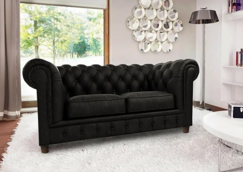 Canapea Inspira Furniture Cambridge 2 Seater Riviera 100 (Black)
