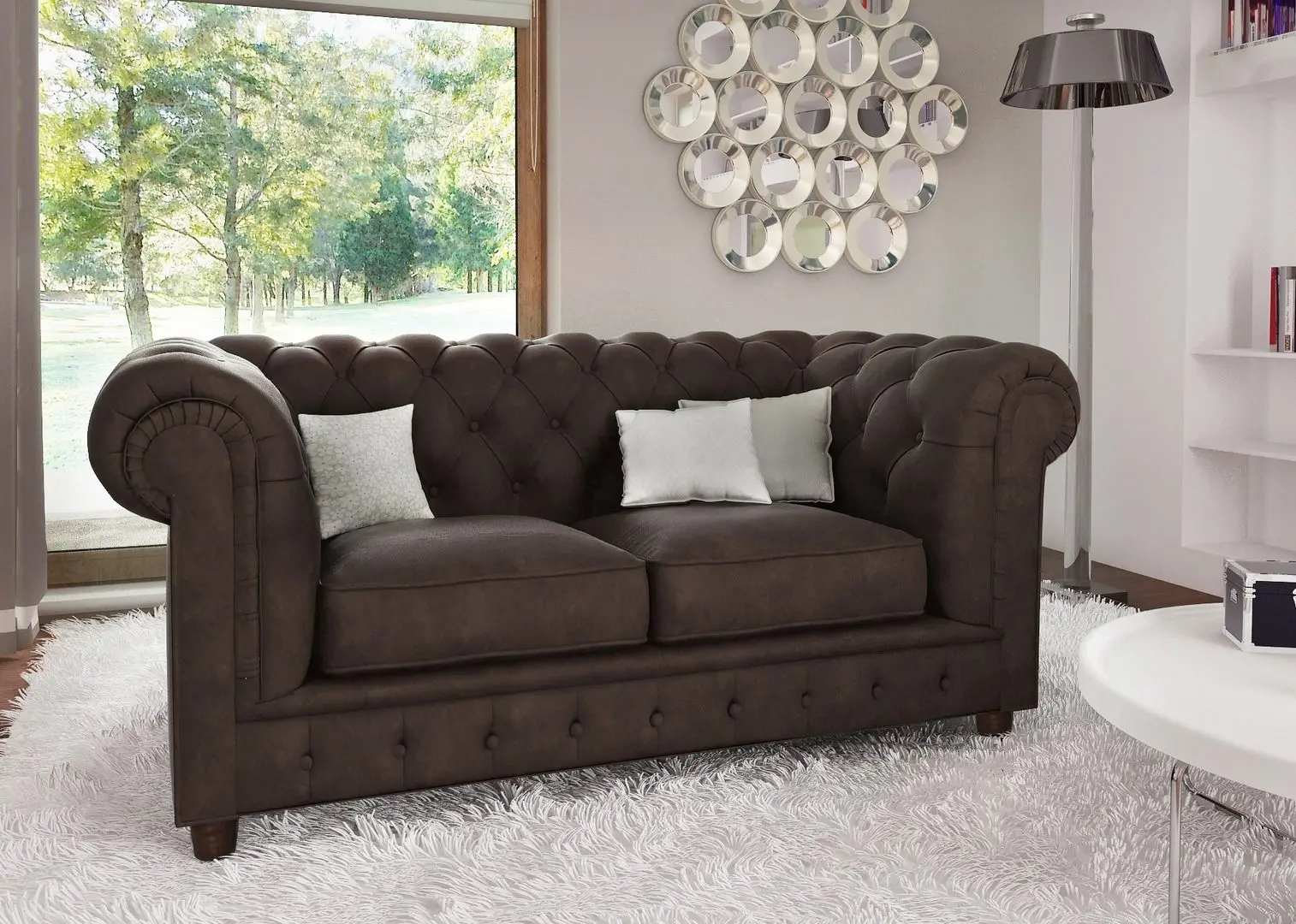 Canapea Inspira Furniture Cambridge 2 Seater Riviera 26 (Brown)
