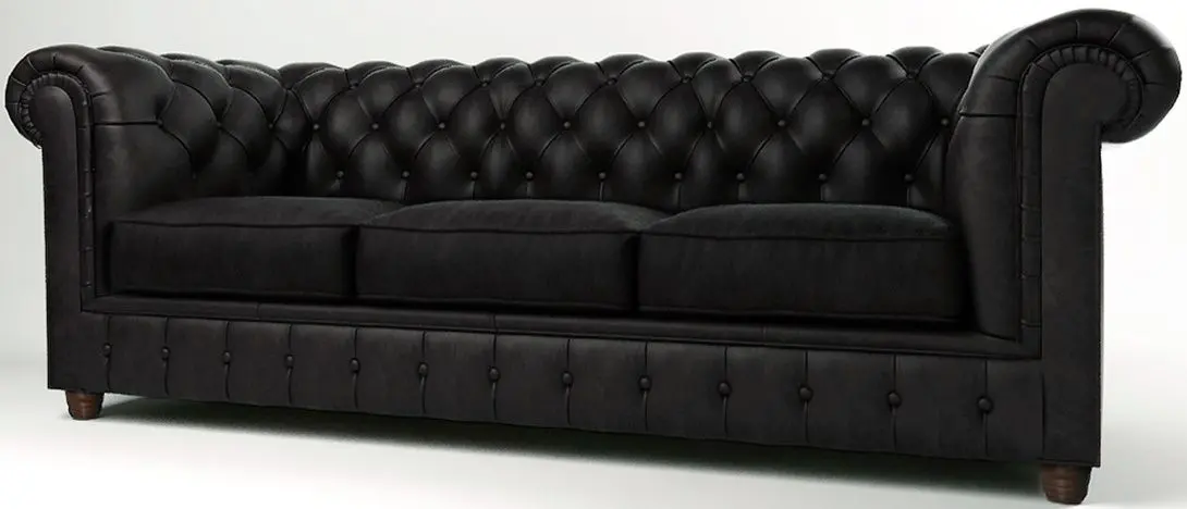 Диван Inspira Furniture Cambridge 3 Seater Riviera 100 (Black)