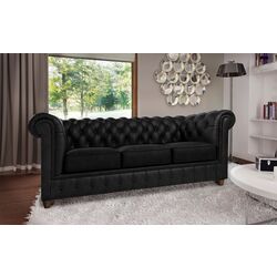 Диван Inspira Furniture Cambridge 3 Seater Riviera 100 (Black)