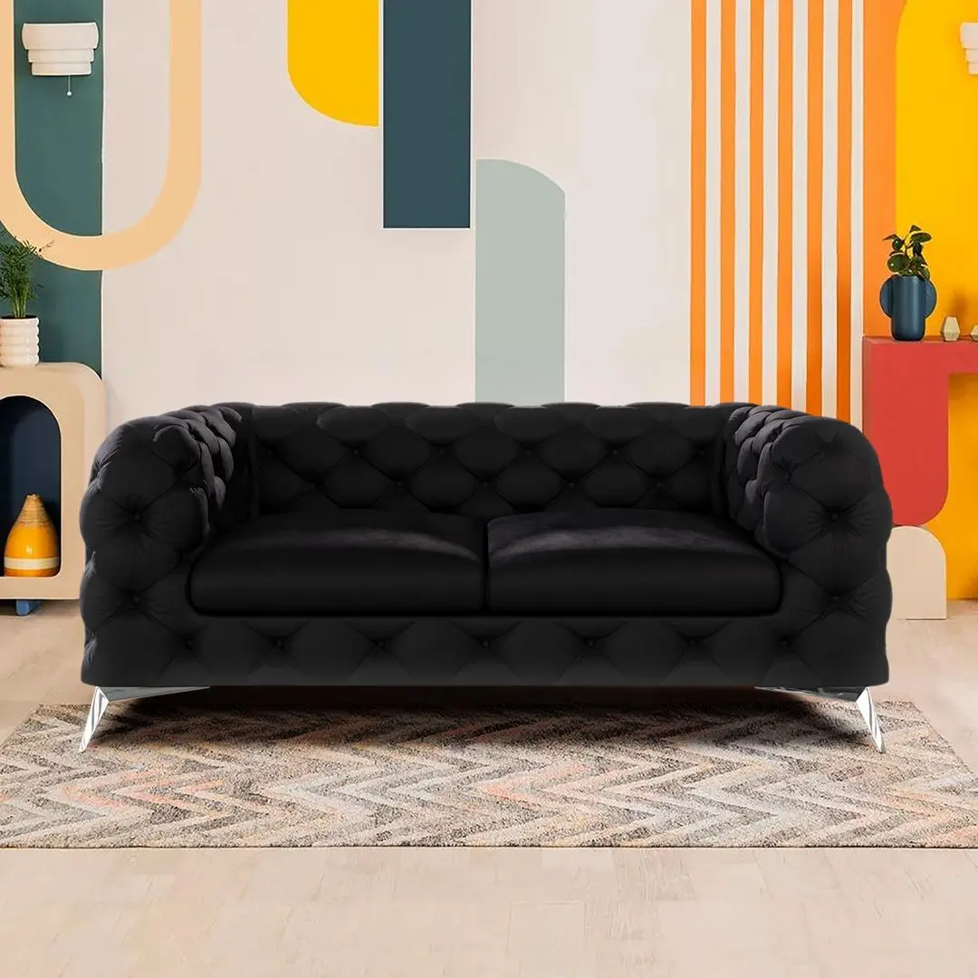 Диван Inspira Furniture Chelsea 2 Seater Riviera 100 (Black)