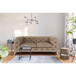 Диван Inspira Furniture Chelsea 2 Seater Riviera 24 (Beige/Silver) Thumb