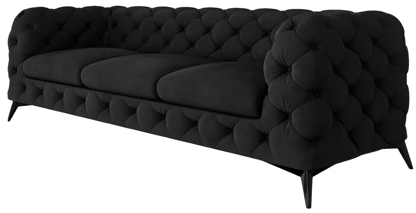 Диван Inspira Furniture Chelsea 3 Seater Riviera 100 (Black)