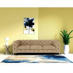 Canapea Inspira Furniture Chelsea 3 Seater Riviera 24 (Beige/Silver)