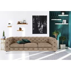 Canapea Inspira Furniture Chelsea 3 Seater Riviera 24 (Beige/Silver) Thumb