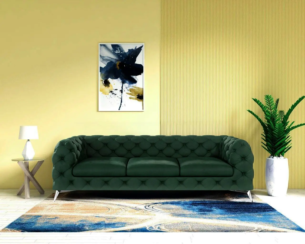 Диван Inspira Furniture Chelsea 3 Seater Riviera 38 (Dark Green)