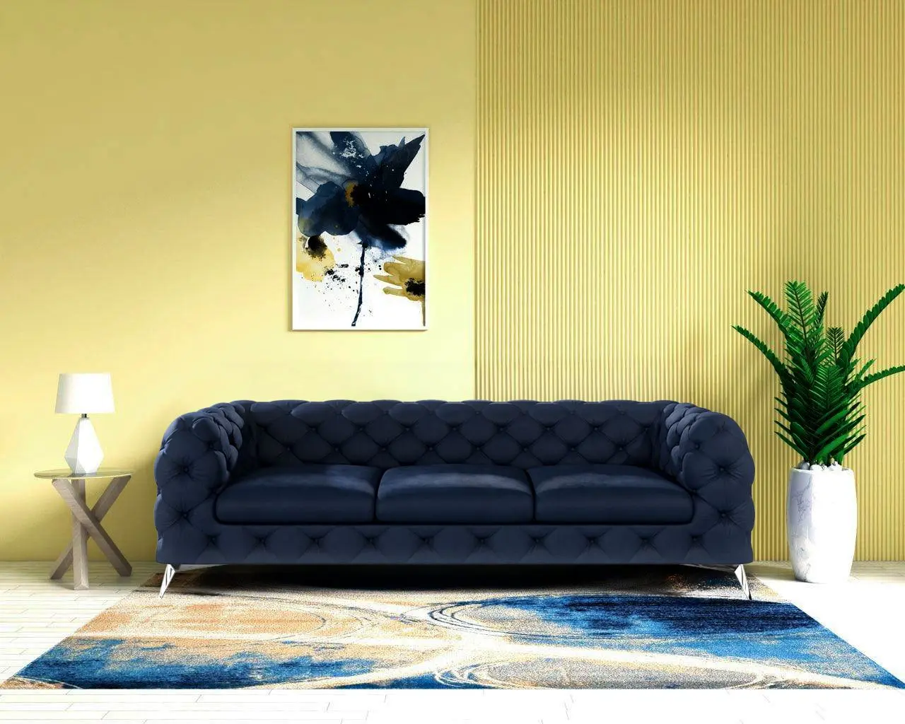 Диван Inspira Furniture Chelsea 3 Seater Riviera 81 (Blue)