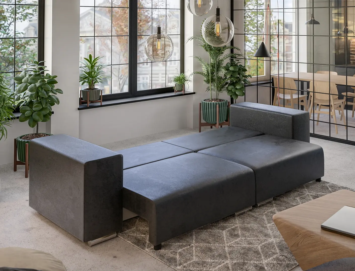 Canapea Inspira Furniture Jumbo 5 Seater Gobi 97 (Anthracite)