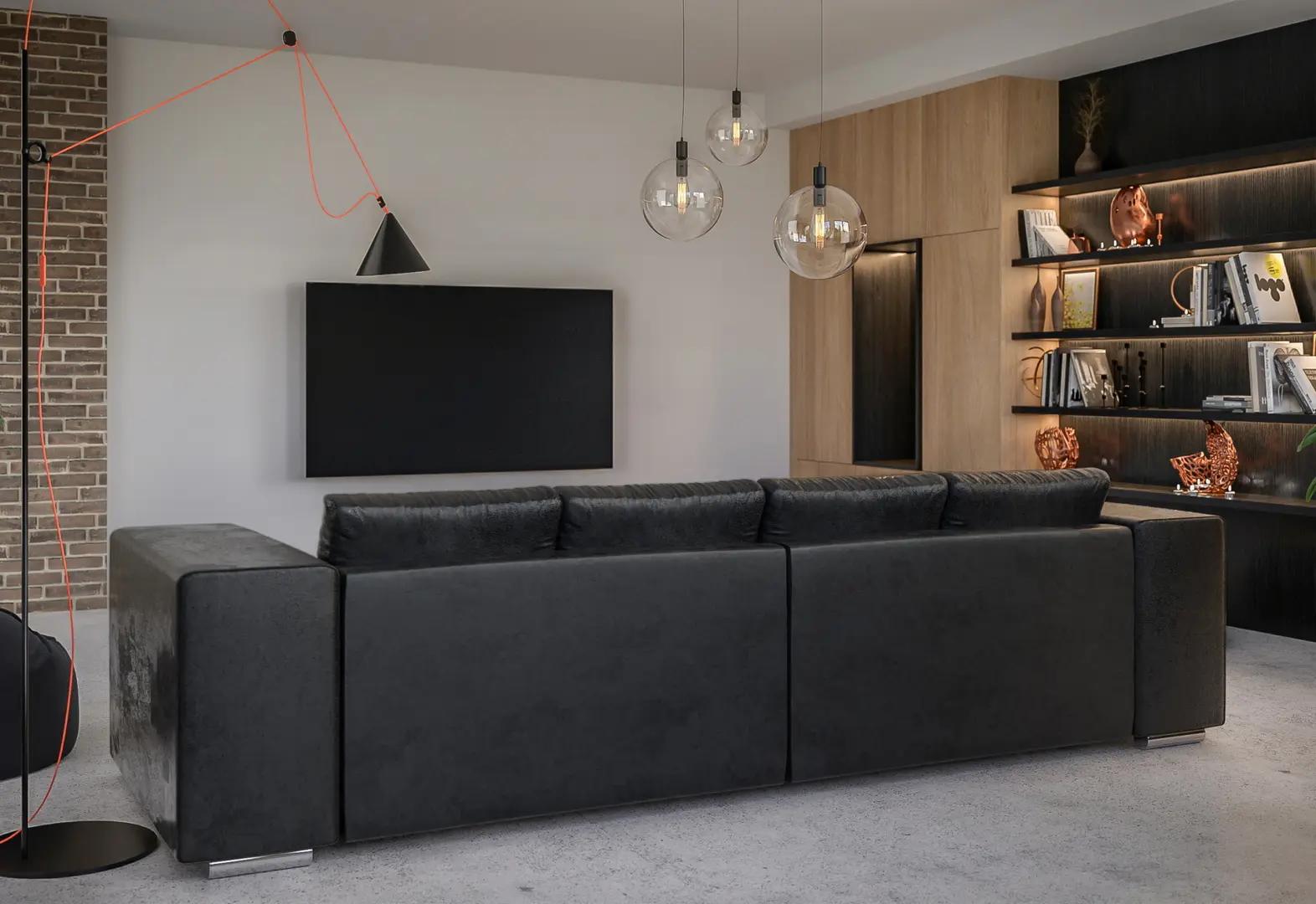 Canapea Inspira Furniture Jumbo 5 Seater Gobi 97 (Anthracite)