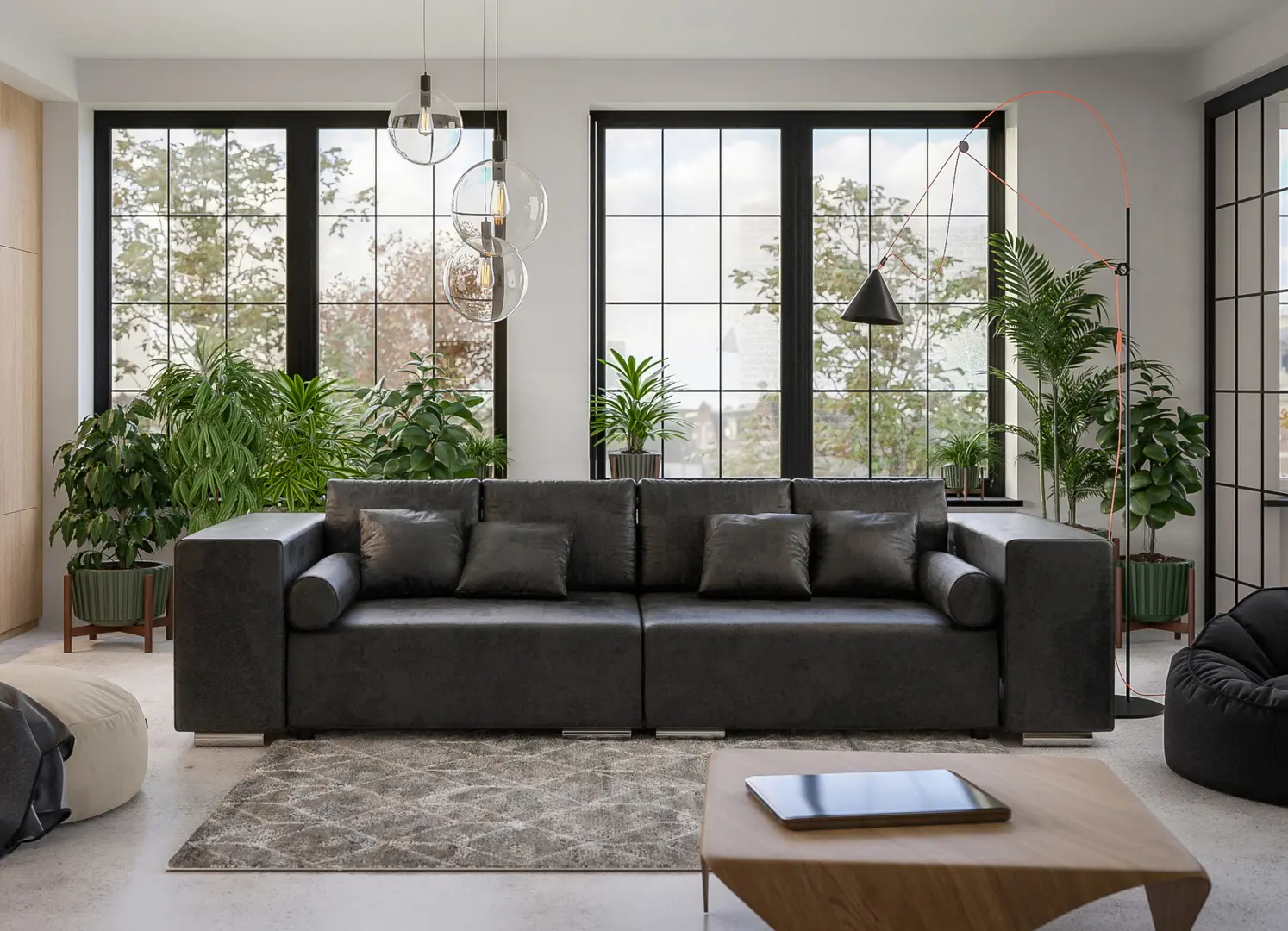 Canapea Inspira Furniture Jumbo 5 Seater Gobi 97 (Anthracite)