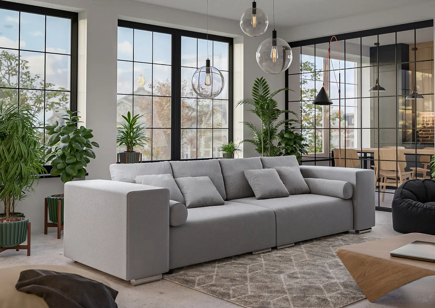 Canapea Inspira Furniture Jumbo SF 5 Seater Enjoy 21 (Grey)