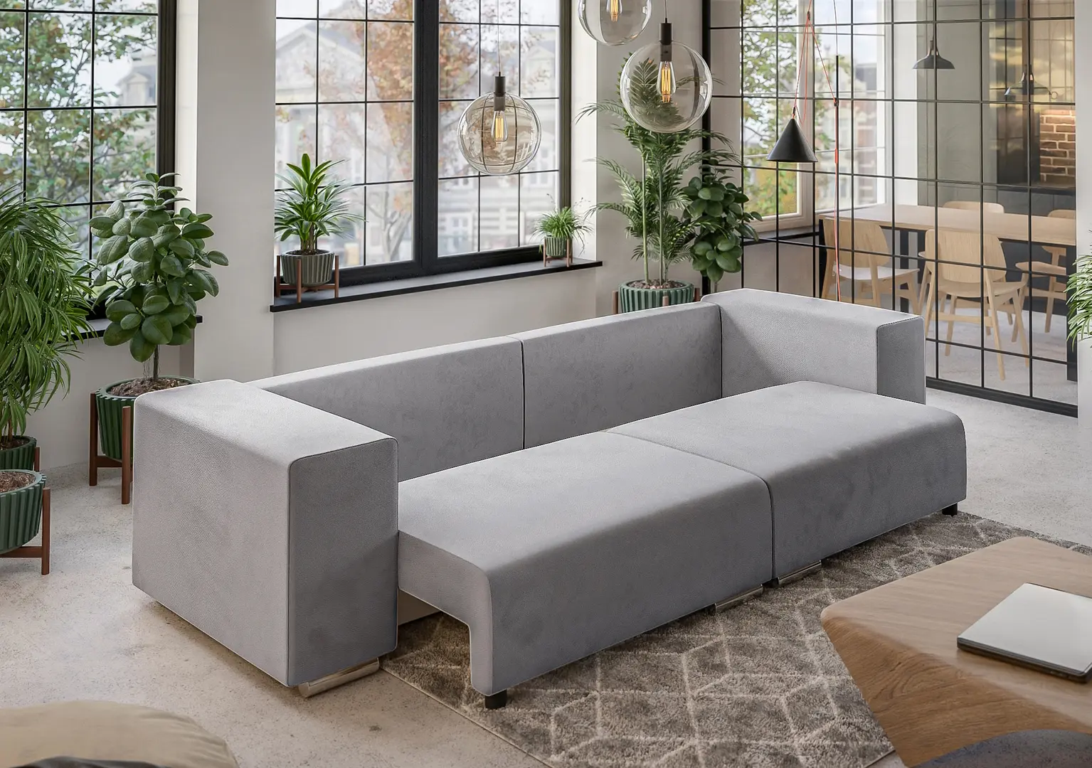 Canapea Inspira Furniture Jumbo SF 5 Seater Enjoy 21 (Grey)