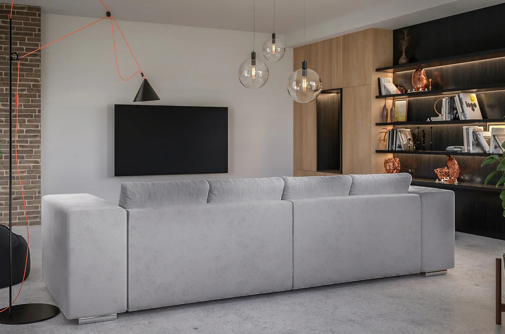 Canapea Inspira Furniture Jumbo SF 5 Seater Enjoy 21 (Grey)