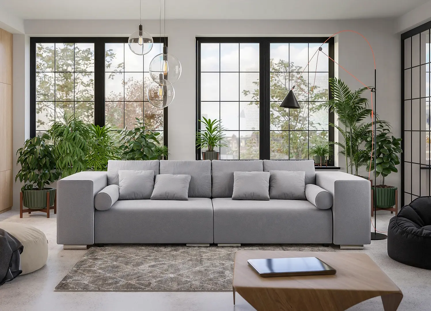 Canapea Inspira Furniture Jumbo SF 5 Seater Enjoy 21 (Grey)