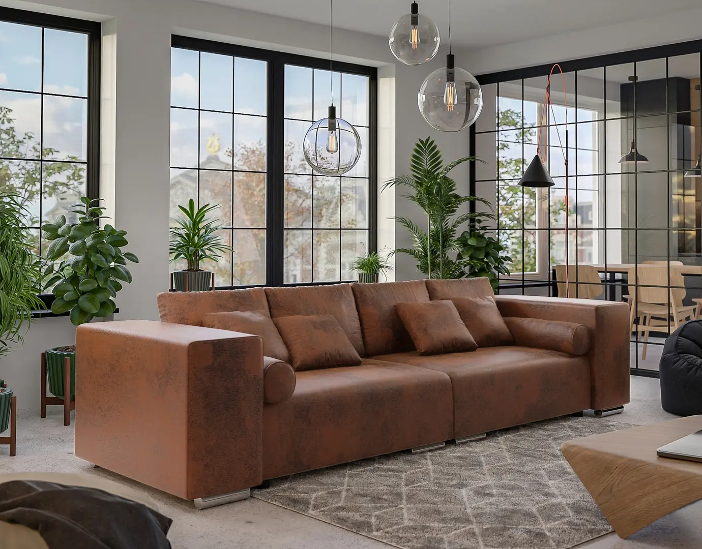 Canapea Inspira Furniture Jumbo SF 5 Seater Gobi 03 (Brown)