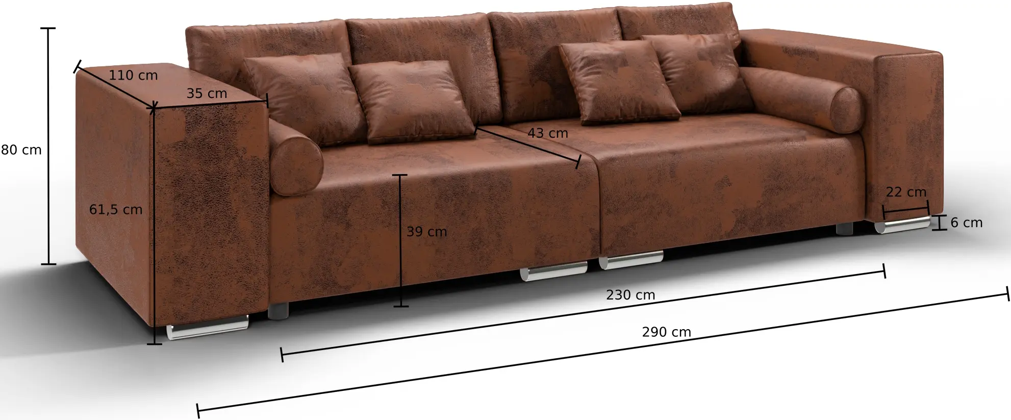 Canapea Inspira Furniture Jumbo SF 5 Seater Gobi 03 (Brown)