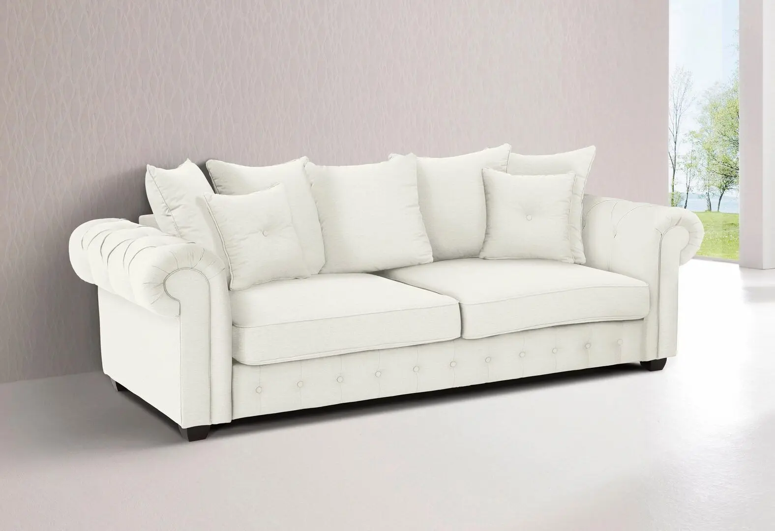 Canapea Inspira Furniture Leicester 2.5 Seater Cosmic 10 (Cream)