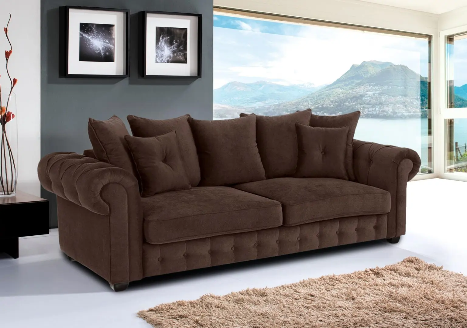 Диван Inspira Furniture Leicester 2.5 Seater Cosmic 70 (Brown)