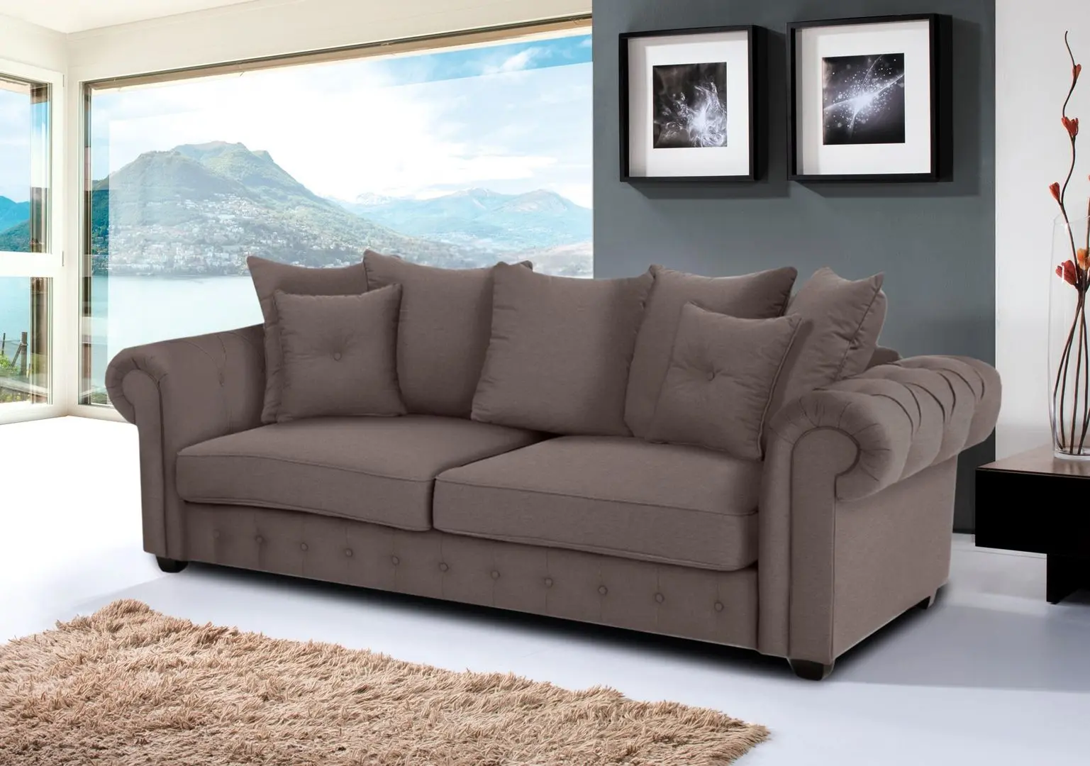 Canapea Inspira Furniture Leicester 2.5 Seater Cover 24 (Brown)