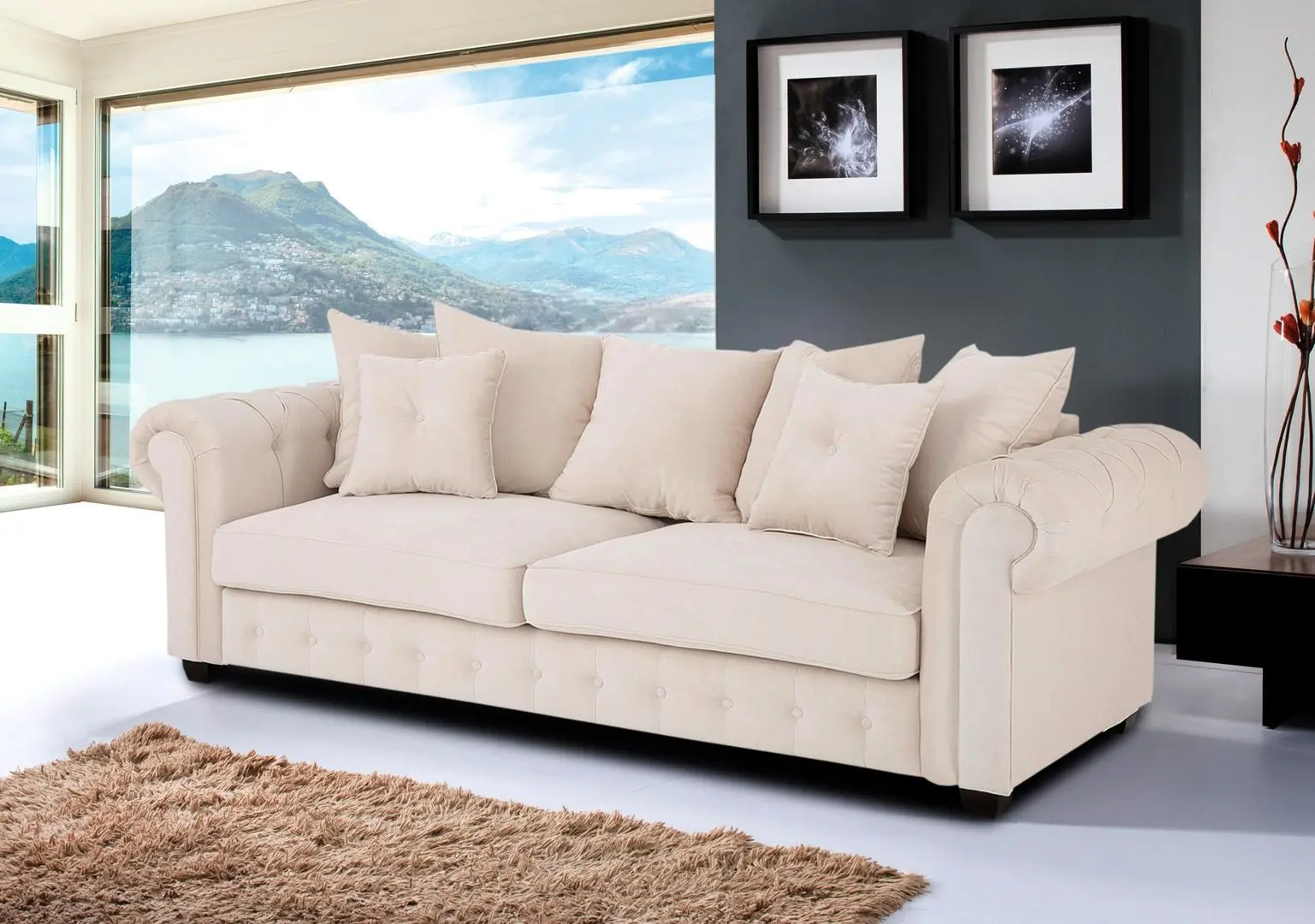 Canapea Inspira Furniture Leicester 2.5 Seater Granada 2731 (White)