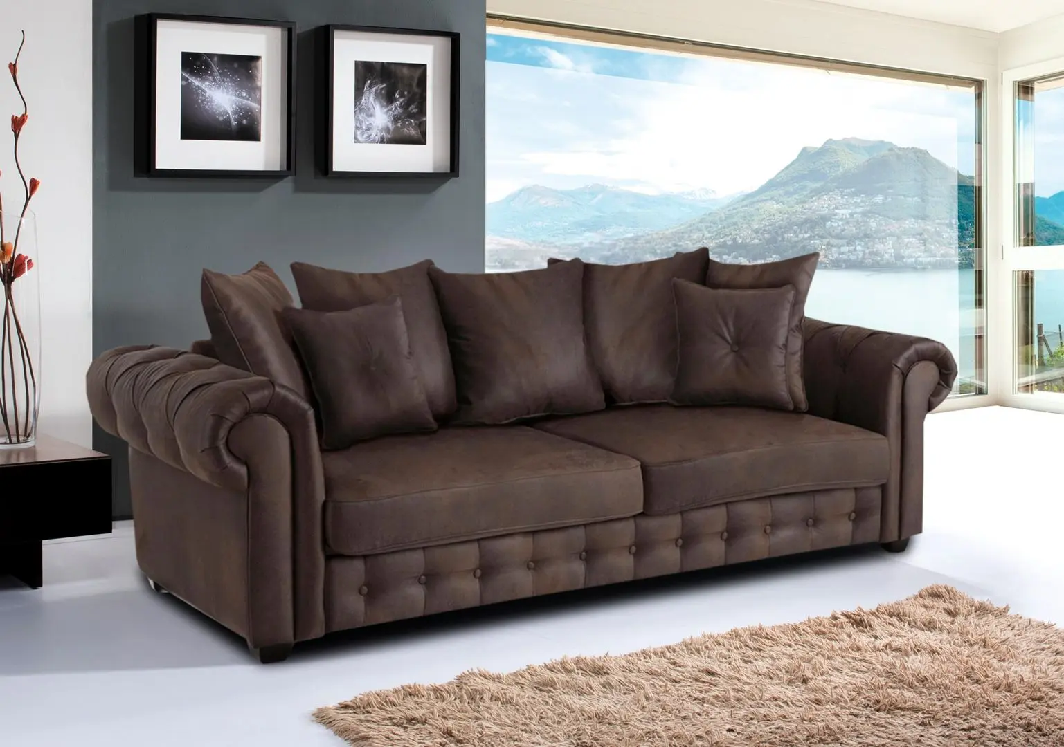 Canapea Inspira Furniture Leicester 2.5 Seater Ranger 5 (Brown)