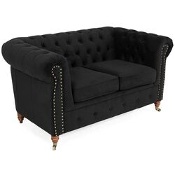 Canapea Inspira Furniture Oxford 2 Seater with Casters Riviera 100 (Black) Thumb