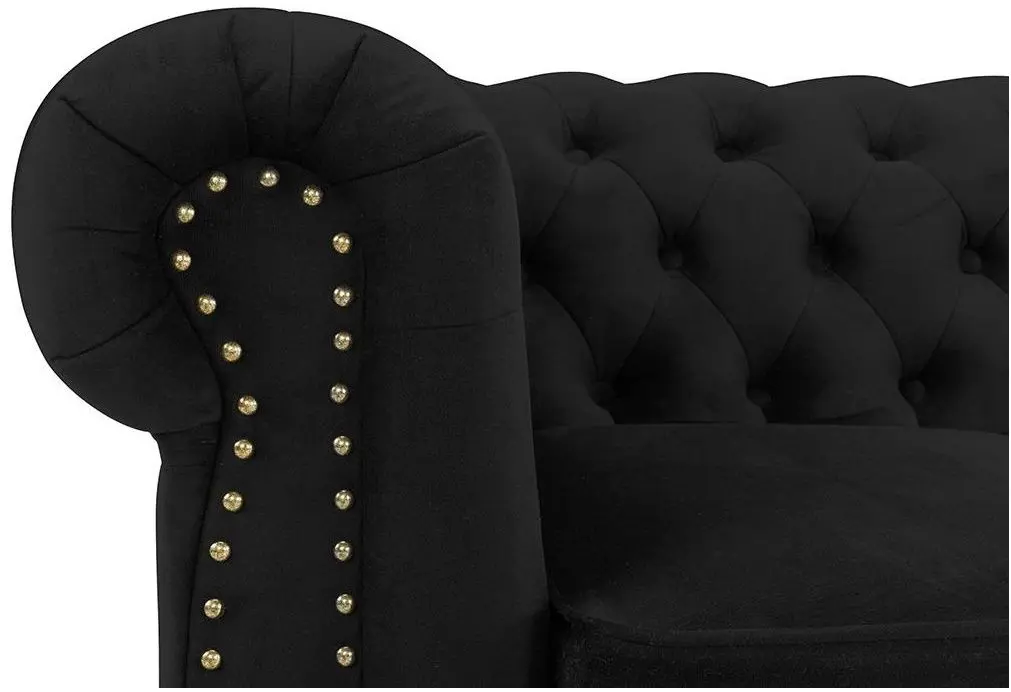 Canapea Inspira Furniture Oxford 2 Seater with Casters Riviera 100 (Black)