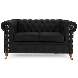 Canapea Inspira Furniture Oxford 2 Seater with Casters Riviera 100 (Black) Thumb
