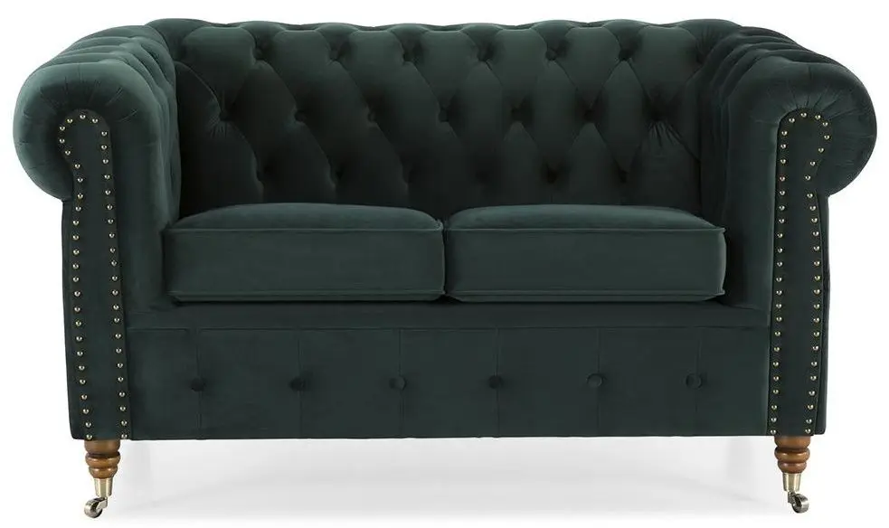 Canapea Inspira Furniture Oxford 2 Seater with Casters Riviera 38 (Dark Green)