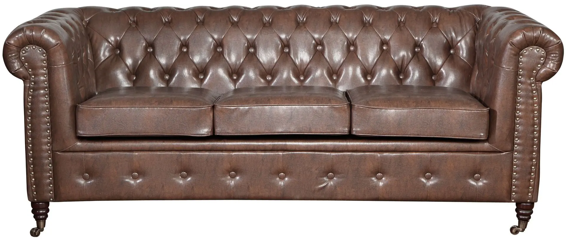 Canapea Inspira Furniture Oxford 3 Seater with Casters/Classic MG 20 (Brown)