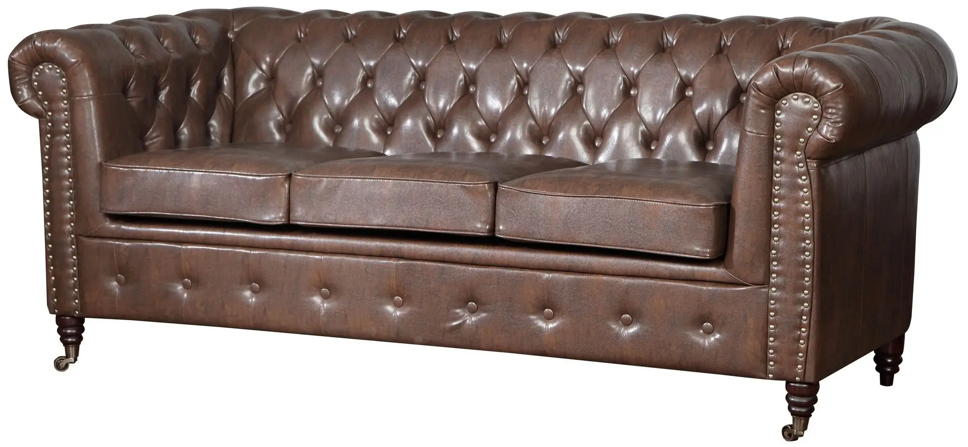 Canapea Inspira Furniture Oxford 3 Seater with Casters/Classic MG 20 (Brown)