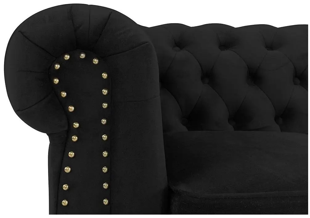 Canapea Inspira Furniture Oxford 3 Seater with Casters Riviera 100 (Black)