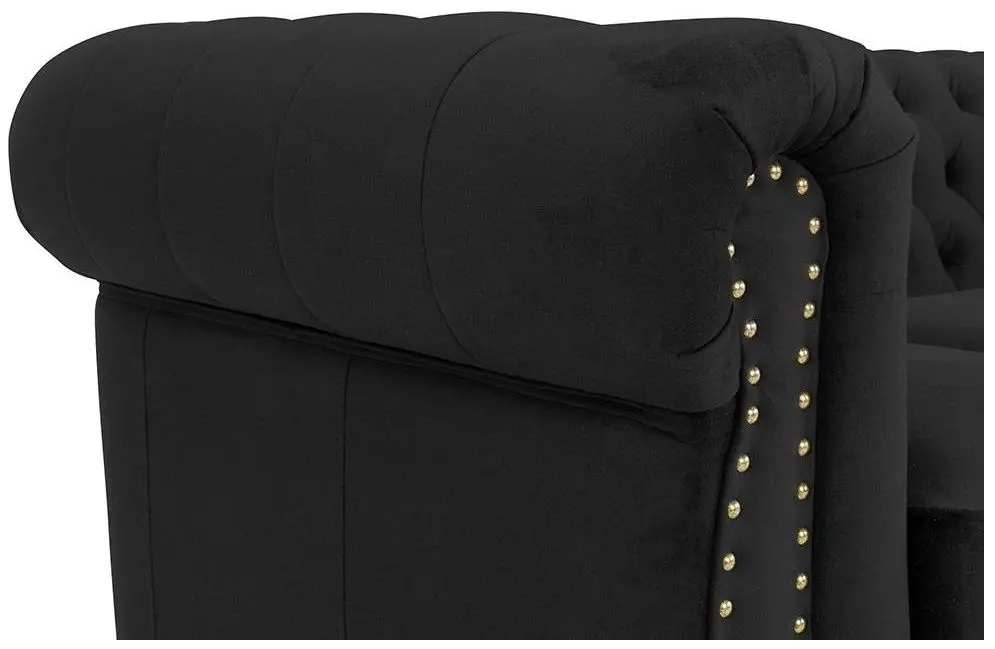 Canapea Inspira Furniture Oxford 3 Seater with Casters Riviera 100 (Black)