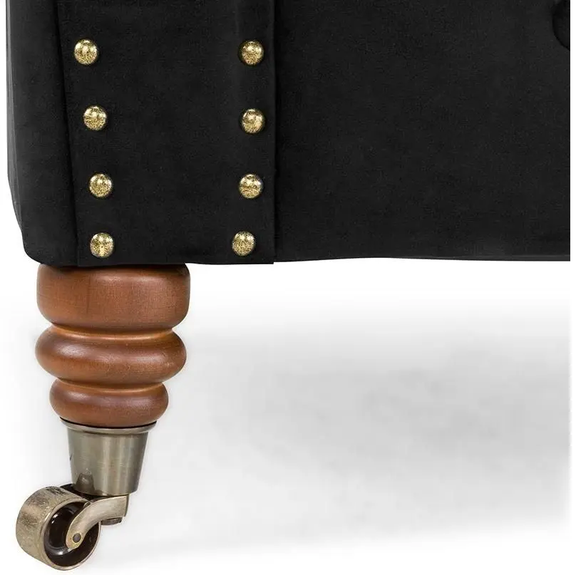 Canapea Inspira Furniture Oxford 3 Seater with Casters Riviera 100 (Black)