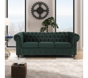 Canapea Inspira Furniture Oxford 3 Seater with Casters Riviera 38 (Dark Green)