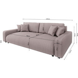 Canapea Inspira Furniture Sara 4 Seater Lincoln 61 (Pink) Thumb