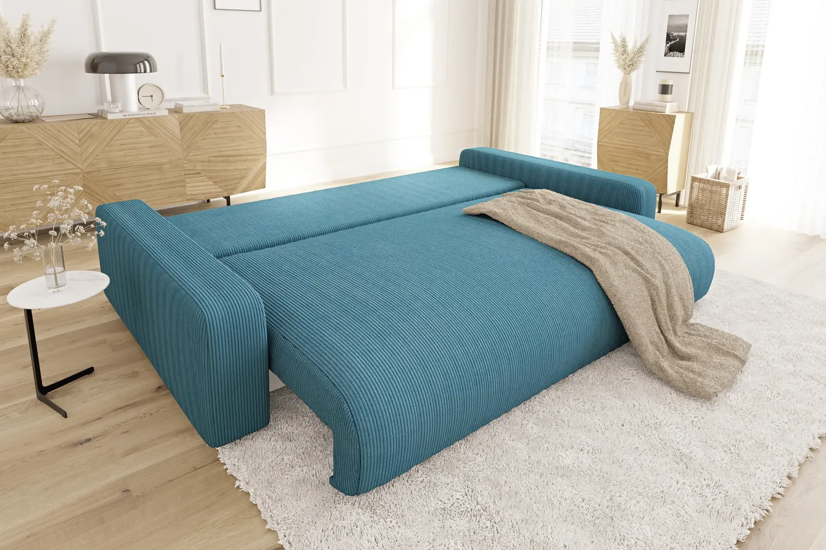 Canapea Inspira Furniture Sara 4 Seater Lincoln 75 (Turquoise)