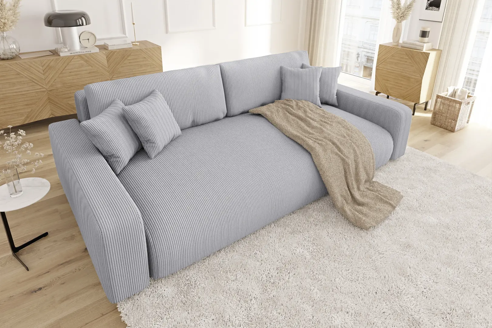 Canapea Inspira Furniture Sara 4 Seater Lincoln 86 (Grey)